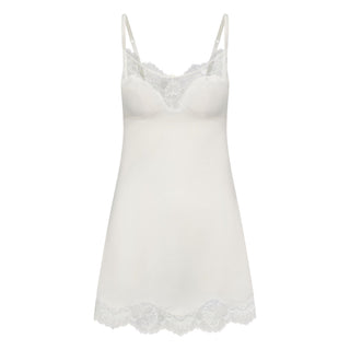 WOVEN SHINE LACE SLIP DRESS | IVORY