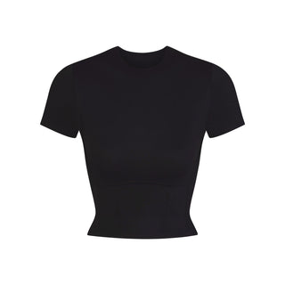 NikeSKIMS MATTE CROPPED CORSET TEE | OBSIDIAN