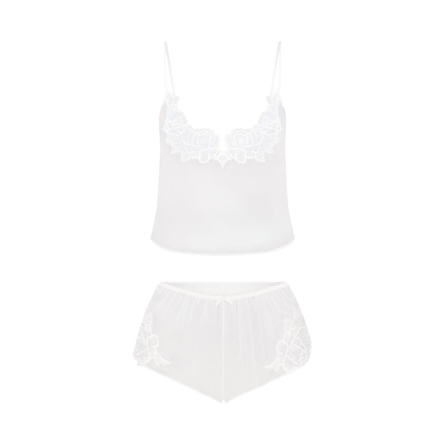 SKIMS ROMANCE CAMI AND SHORT SET | IVORY