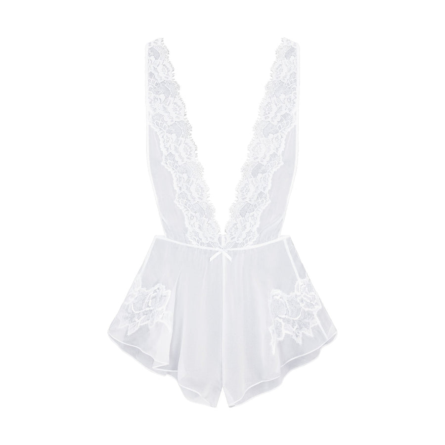 SKIMS ROMANCE PLUNGE TEDDY | IVORY