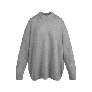 CASHMERE OVERSIZED SWEATER | DARK HEATHER GREY