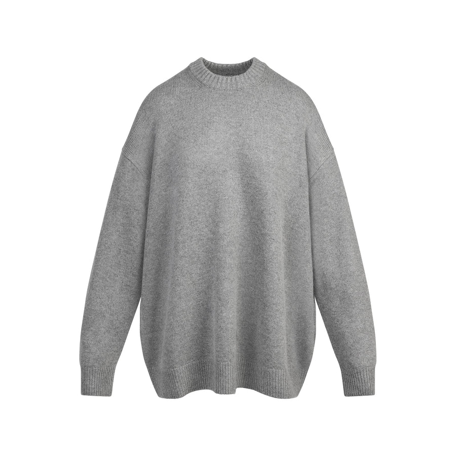 CASHMERE OVERSIZED SWEATER | DARK HEATHER GREY