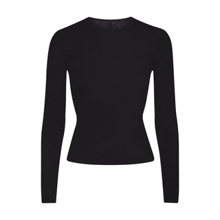 FEATHERWEIGHT CASHMERE LONG SLEEVE TOP | ONYX