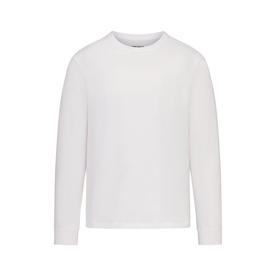 SKIMS COTTON MENS CLASSIC LONG SLEEVE T-SHIRT | CHALK