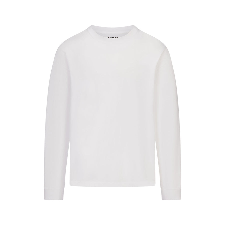 HEAVYWEIGHT COTTON MENS RELAXED LONG SLEEVE T-SHIRT | CHALK