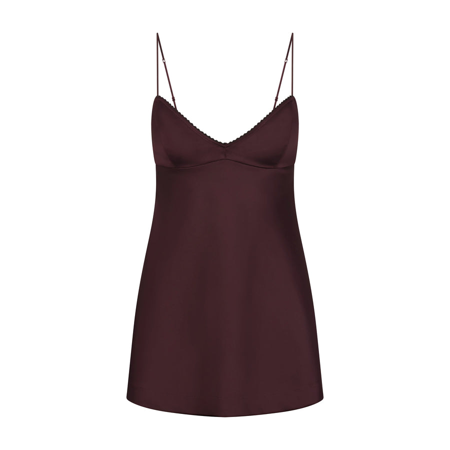 SATIN MINI DRESS | CURRANT