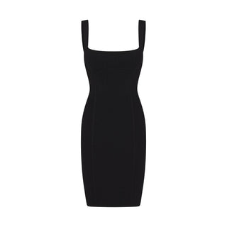 REFINED KNIT MIDI DRESS | OBSIDIAN
