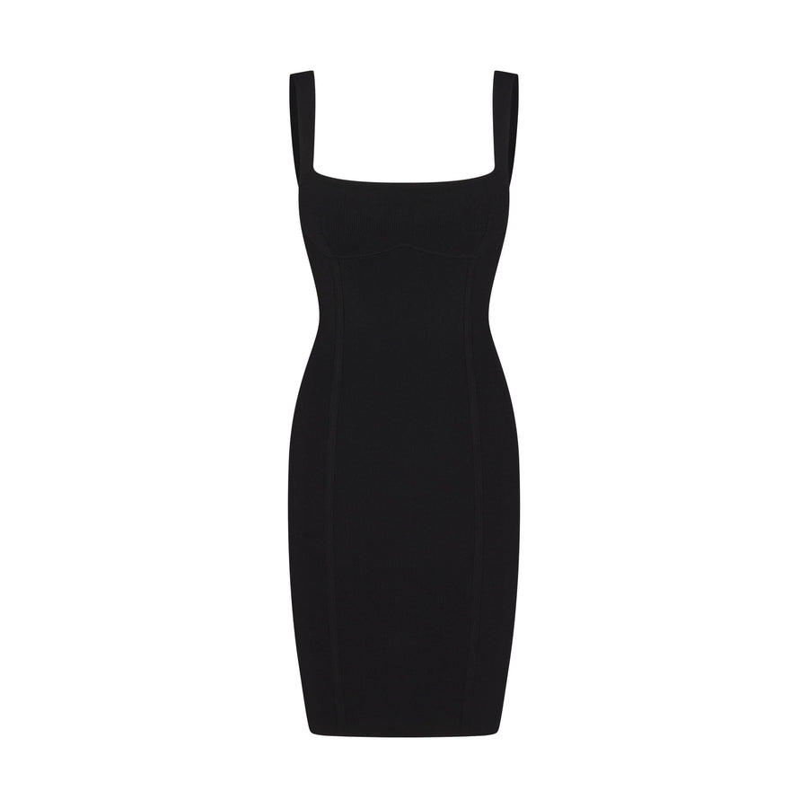REFINED KNIT MIDI DRESS | OBSIDIAN