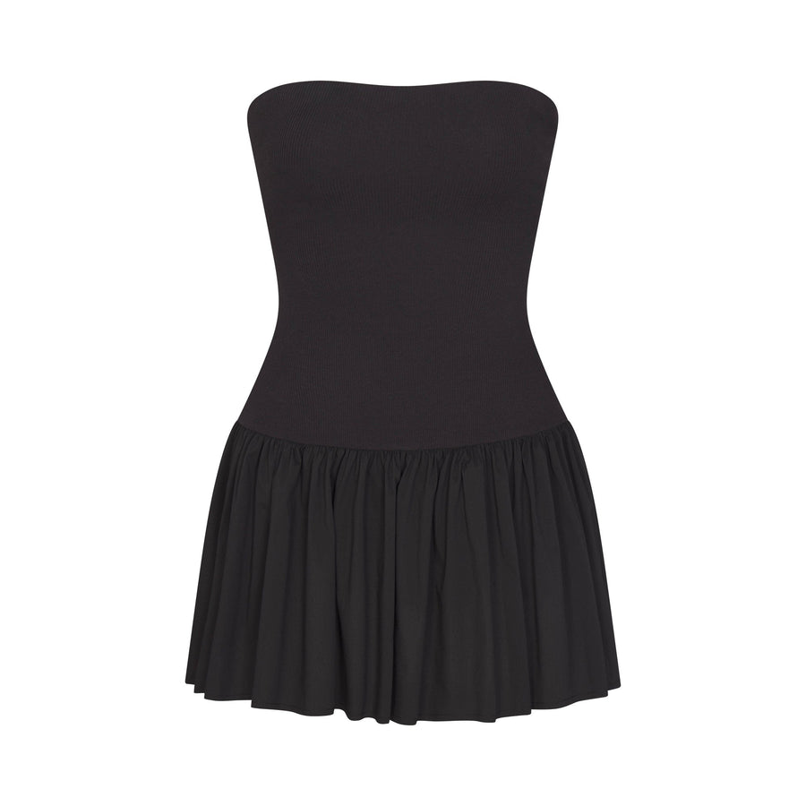 POPLIN APPAREL MINI TUBE DRESS | ONYX