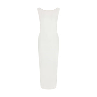 SMOOTH LAYERS CUT OUT LONG DRESS | EGRET