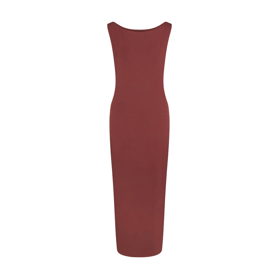 SMOOTH LAYERS CUT OUT LONG DRESS | HENNA