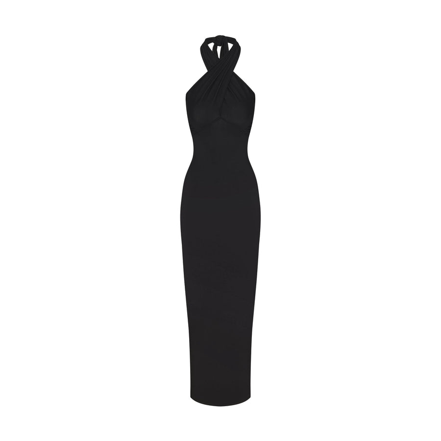 SMOOTH LAYERS CONVERTIBLE LONG DRESS | OBSIDIAN