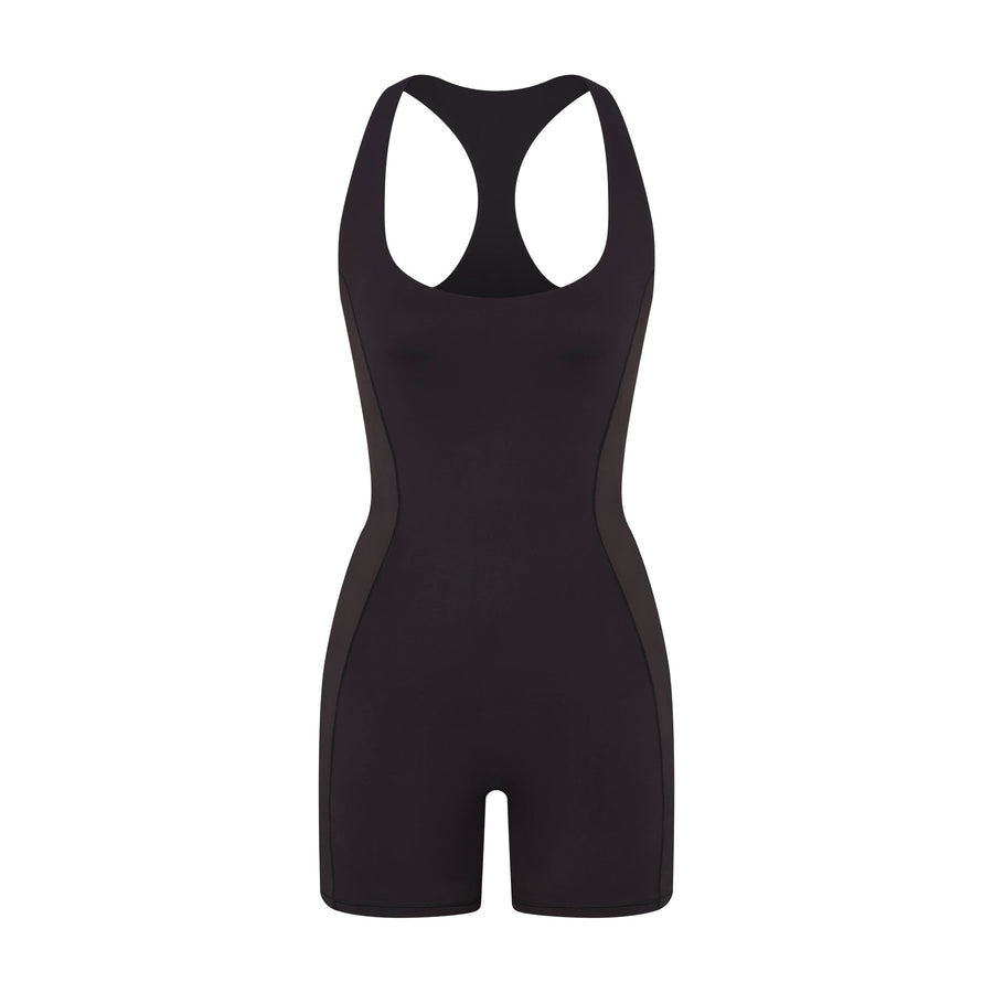 NikeSKIMS MATTE SHINE MIX RACERBACK 5" ONE PIECE | OBSIDIAN AND IGNEOUS