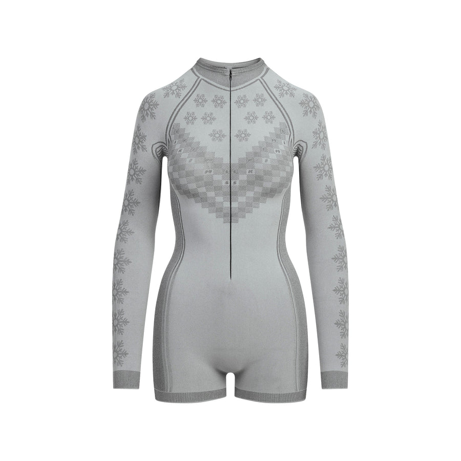 SKIMS FIRST LAYERS HALF ZIP ONESIE | MIRROR WINTER FAIR ISLE