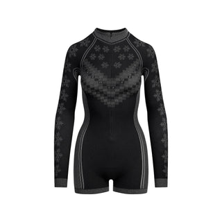 SKIMS FIRST LAYERS HALF ZIP ONESIE | OBSIDIAN WINTER FAIR ISLE