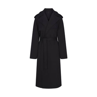BOYFRIEND FLEECE OVERSIZED TRENCH COAT | ONYX
