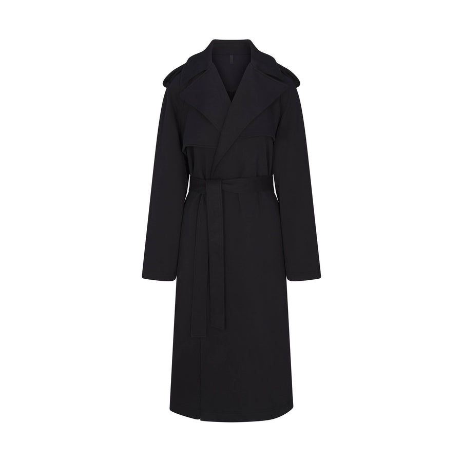 BOYFRIEND FLEECE OVERSIZED TRENCH COAT | ONYX