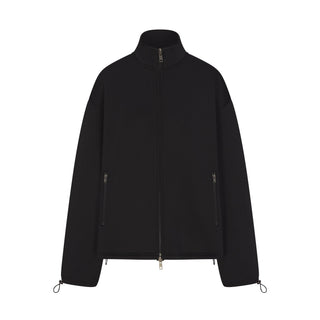 NEOPRENE OUTERWEAR OVERSIZED MOCK NECK JACKET | OBSIDIAN
