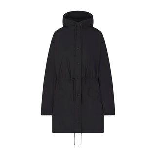 WOVEN COTTON OVERSIZED ANORAK | ONYX