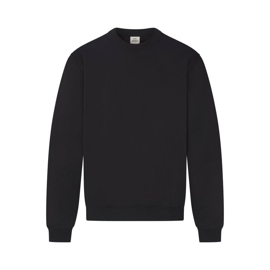 FLEECE LOUNGE MENS RELAXED HIGH CREWNECK | WASHED ONYX
