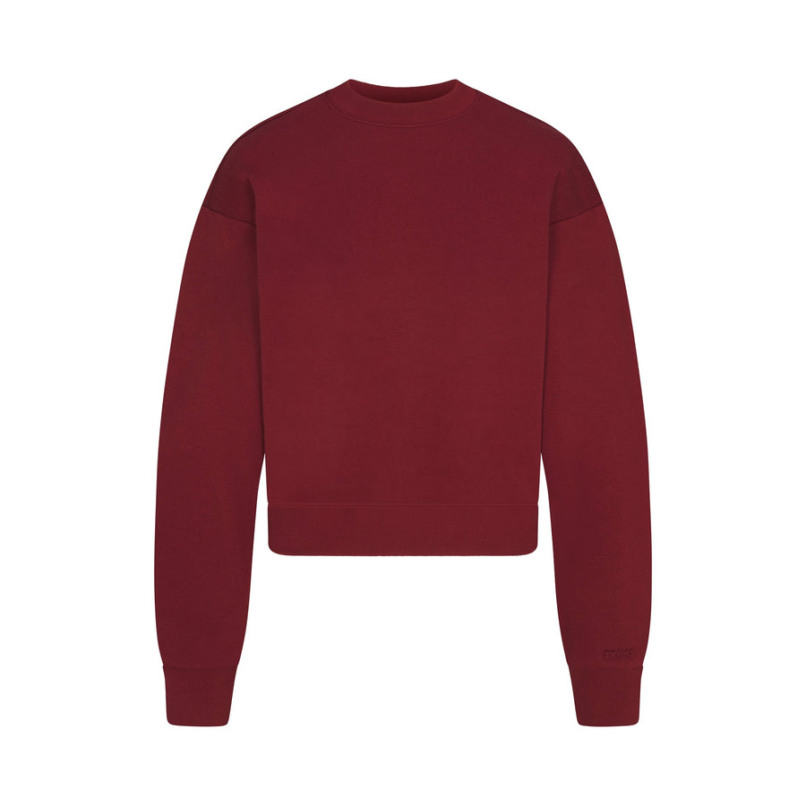 COTTON FLEECE CLASSIC CREWNECK | MERLOT