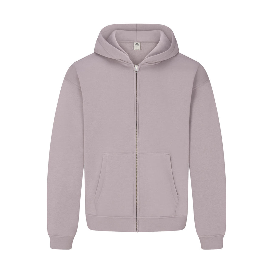 FLEECE LOUNGE MENS RELAXED ZIP UP HOODIE | SHADOW