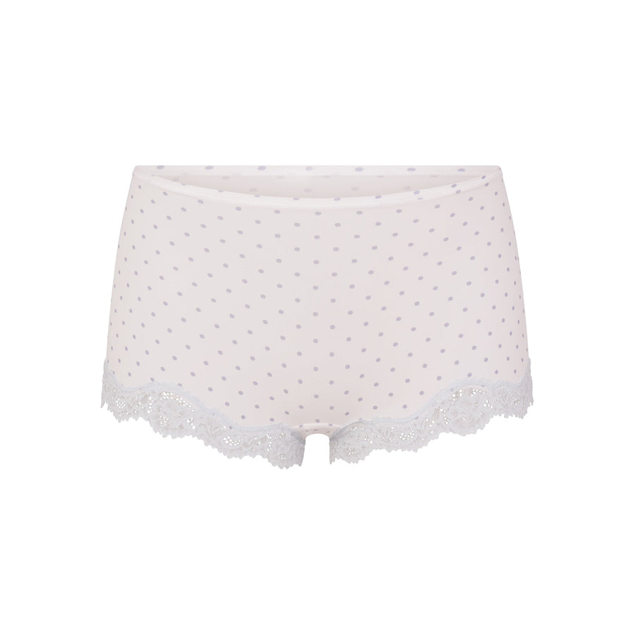 FITS EVERYBODY LACE BOY SHORT | SLATE PIN DOT PRINT