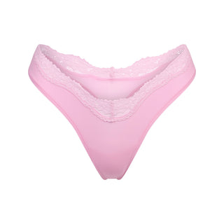 FITS EVERYBODY LACE DIPPED THONG | BUBBLE GUM TONAL