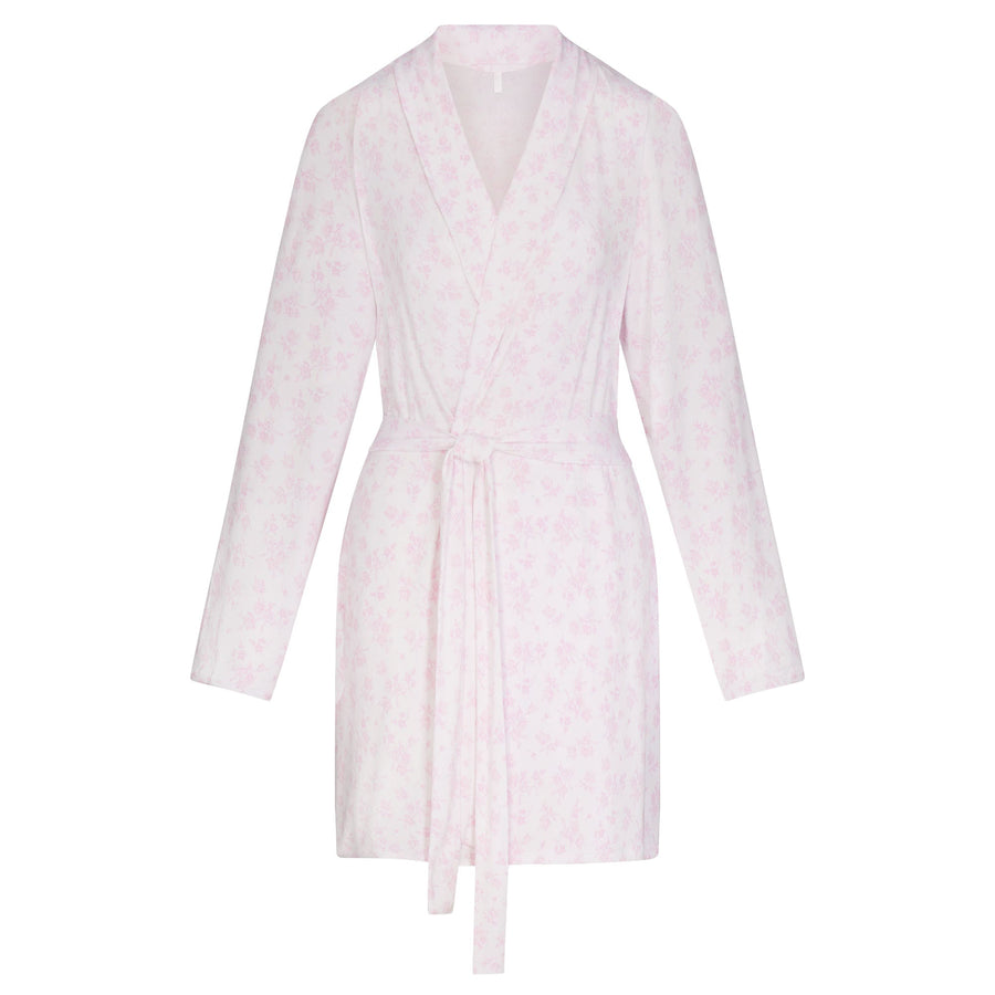 SKIMS SLEEP SHORT ROBE | SNOW DELICATE FLORAL PRINT