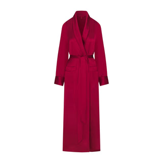 WOVEN SHINE LONG ROBE | BRICK