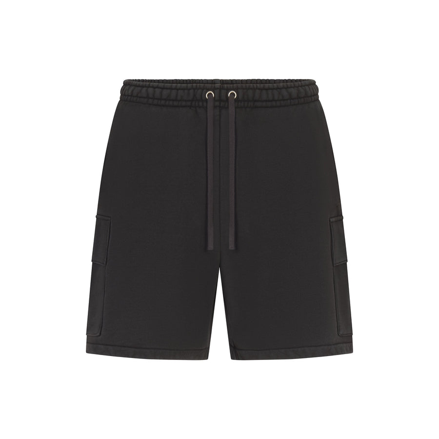 HEAVYWEIGHT FLEECE MENS CARGO SHORT | WASHED ONYX