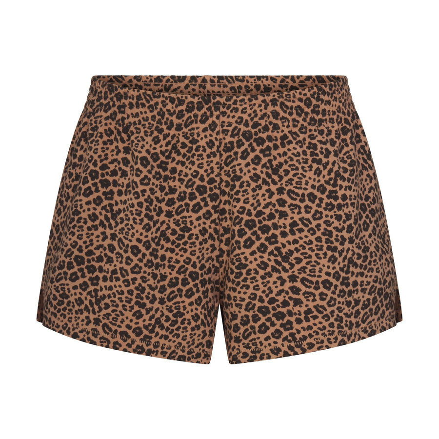 COTTON JERSEY LOOSE SHORT | SIENNA NATURAL LEOPARD