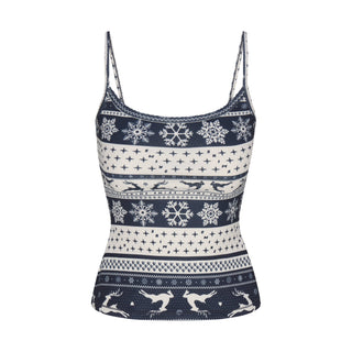 LOGO PLUSH POINTELLE CAMI | NAVY DEER FAIR ISLE