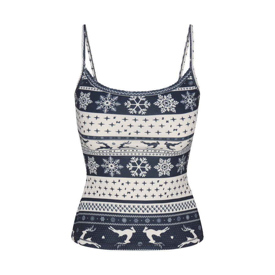 LOGO PLUSH POINTELLE CAMI | NAVY DEER FAIR ISLE