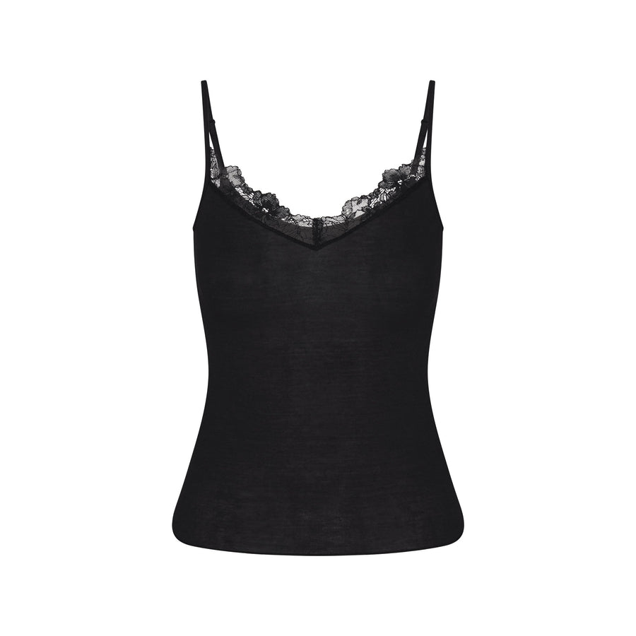 SHEER MODAL LACE CAMI | ONYX