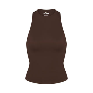 NikeSKIMS MATTE MOCK NECK RACER TANK | DARK SEPIA
