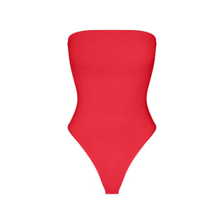 SMOOTH LAYERS STRAPLESS BODYSUIT | CARMINE