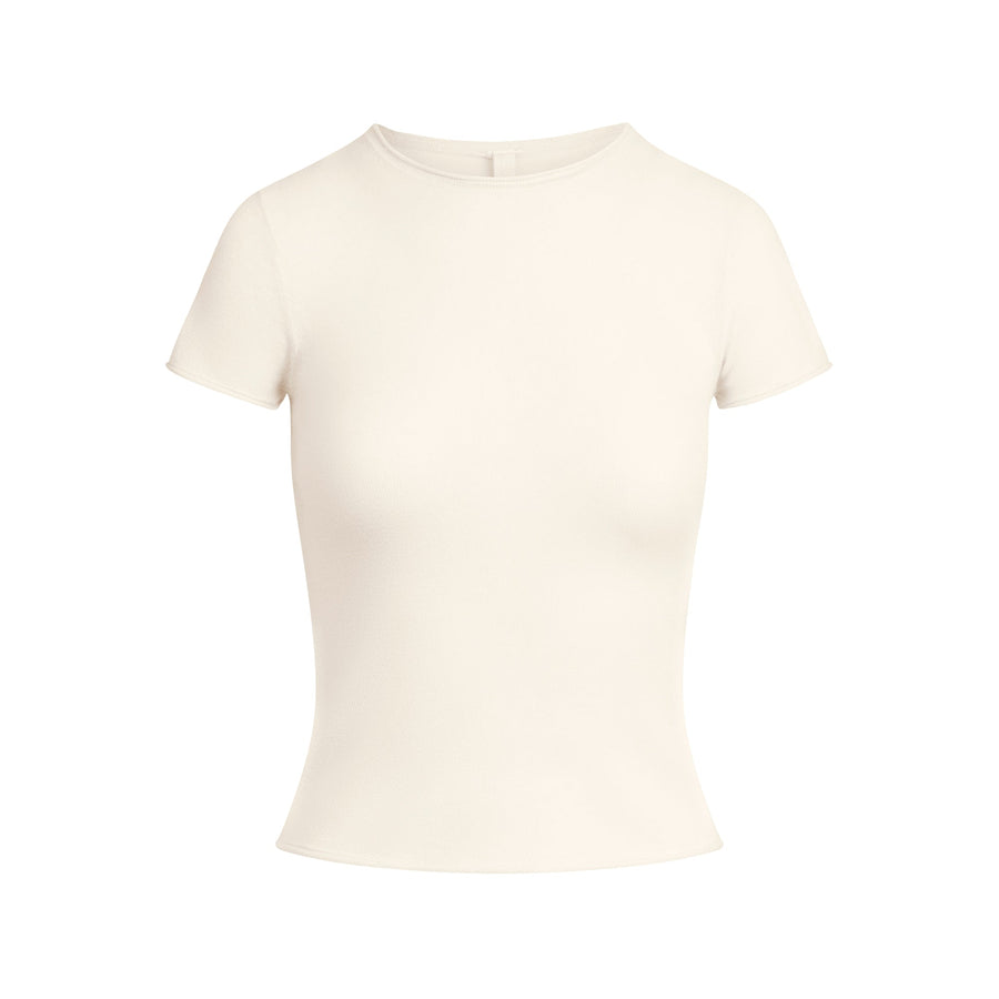 FEATHERWEIGHT CASHMERE TEE | EGRET