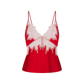 SILK LACE CAMI | RUBY CONTRAST