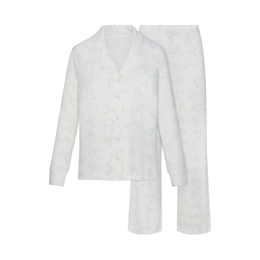 SOFT LOUNGE SLEEP SET | IVORY PEARL BOWS PRINT