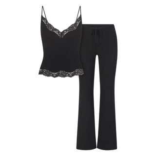 SKIMS SLEEP LACE CAMI AND PANT SET | ONYX