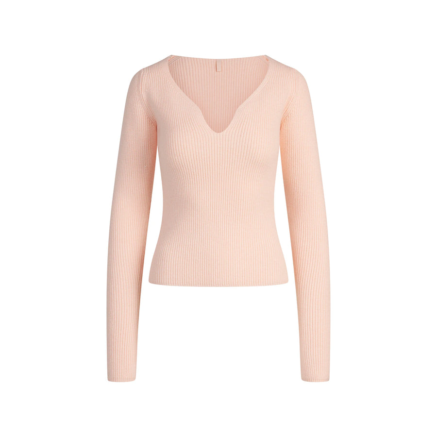 SWEATER KNITS RIBBED LONG SLEEVE TOP | PRIMROSE