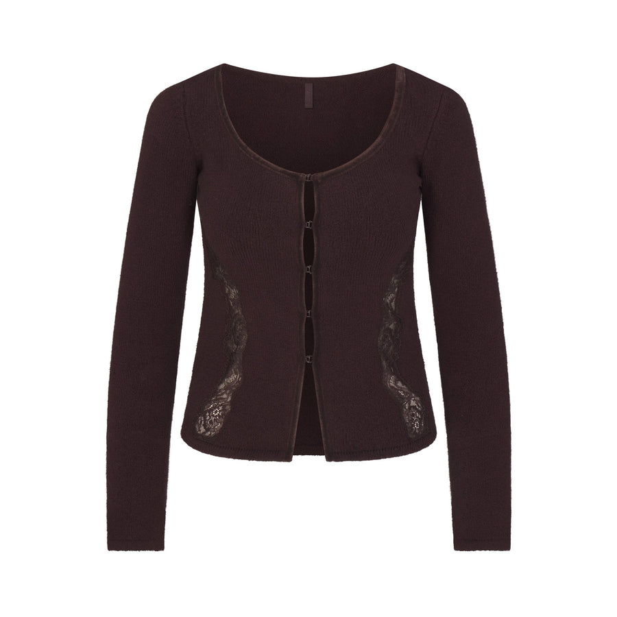 LACE KNIT LONG SLEEVE CARDIGAN | PHOENIX