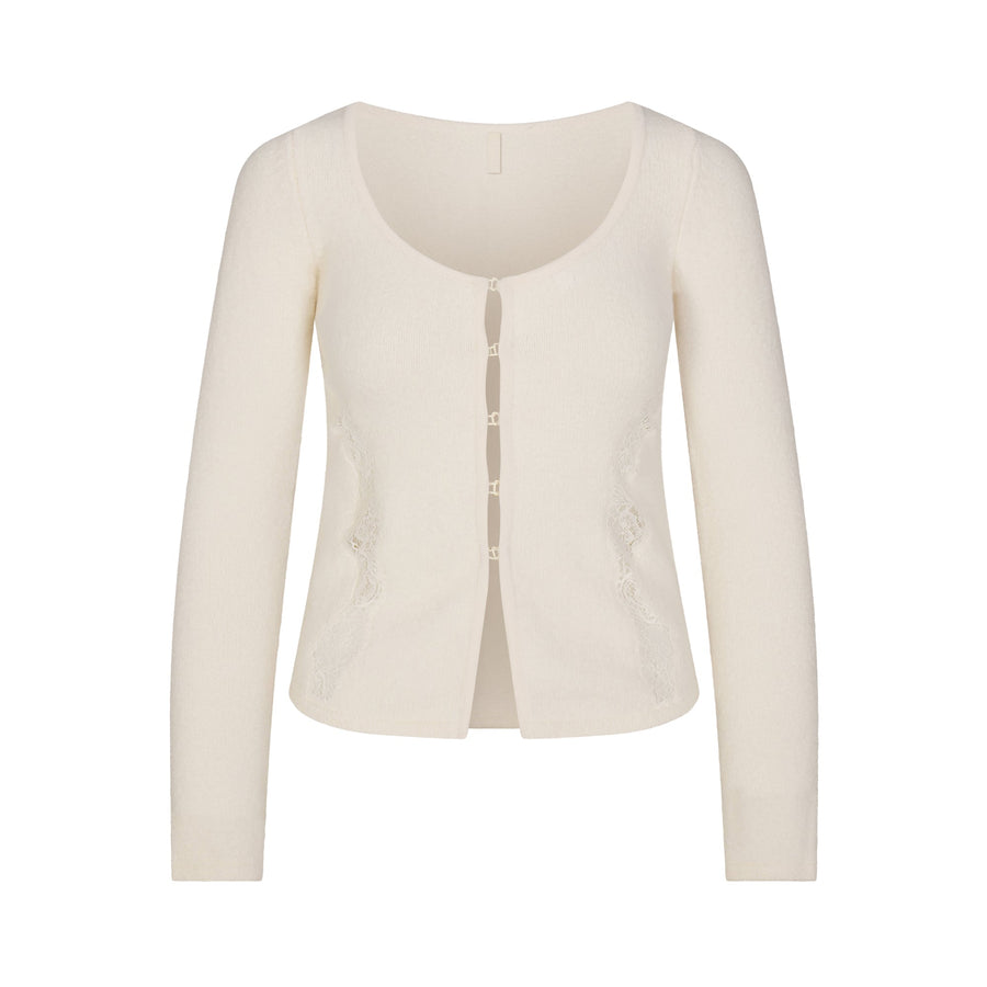 LACE KNIT LONG SLEEVE CARDIGAN | SUGAR