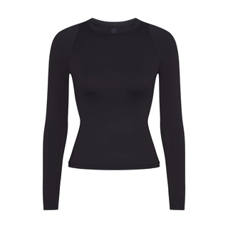 NikeSKIMS AIRY LONG SLEEVE CREW NECK TOP | OBSIDIAN