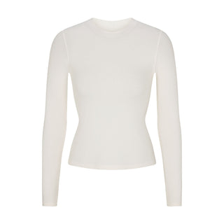 COTTON RIB LONG SLEEVE T-SHIRT | MARBLE