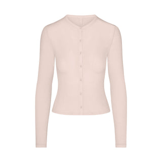 SHEER MODAL CARDIGAN WITH COVERED BUTTONS | PRIMROSE