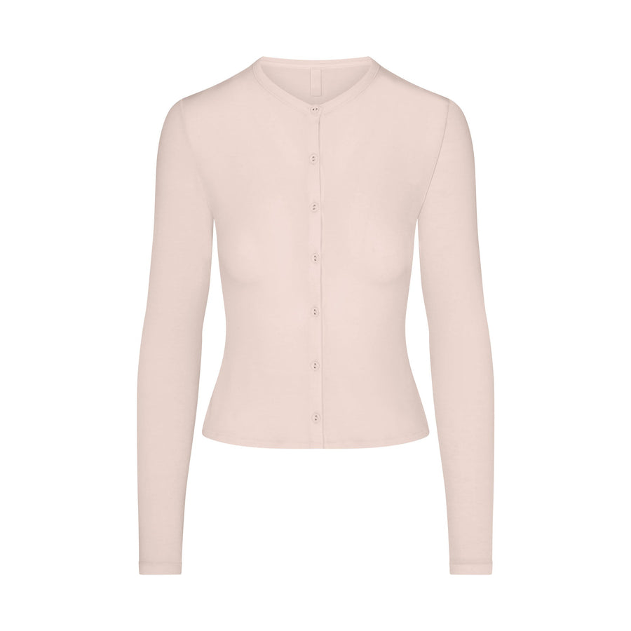 SHEER MODAL CARDIGAN WITH COVERED BUTTONS | PRIMROSE