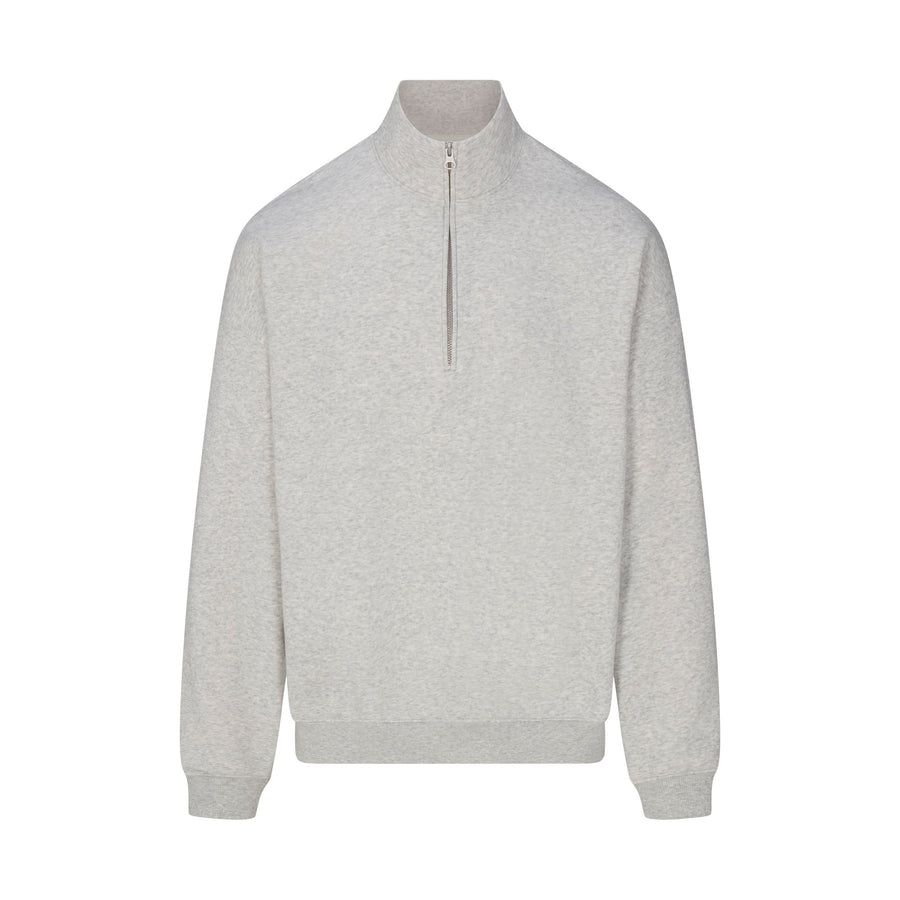 FLEECE LOUNGE MENS RELAXED QUARTER ZIP | LIGHT HEATHER GREY
