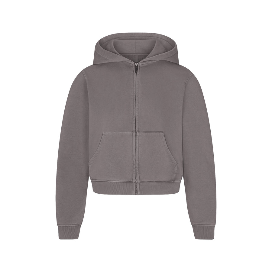 BOYFRIEND FLEECE ZIP UP HOODIE | SHADOW